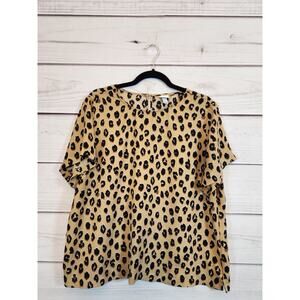 A New Day Women's Leopard Print Blouse‎ Size XXL